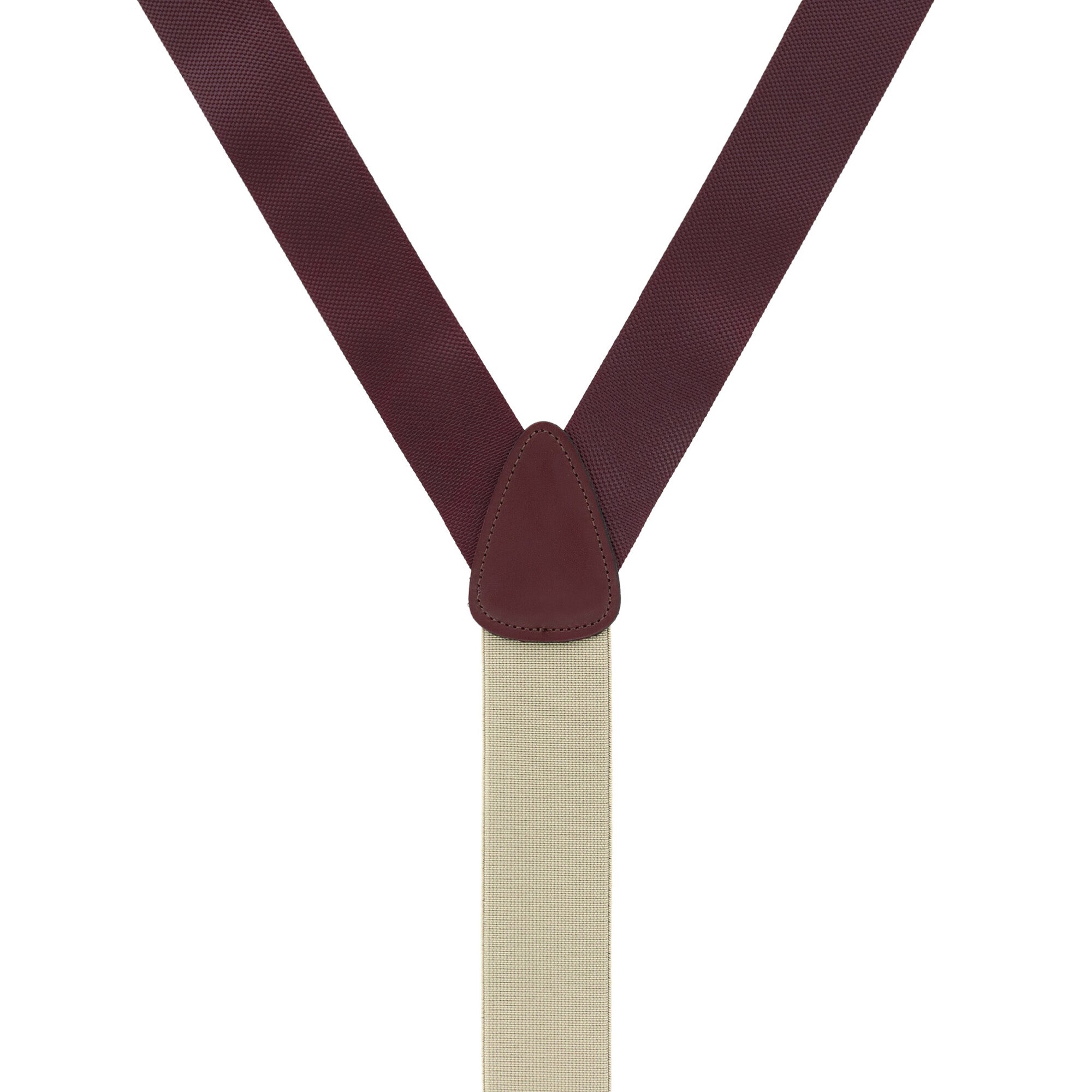  Trafalgar Big & Tall Hudson Solid Color Button End Braces - Burgundy - Bonton