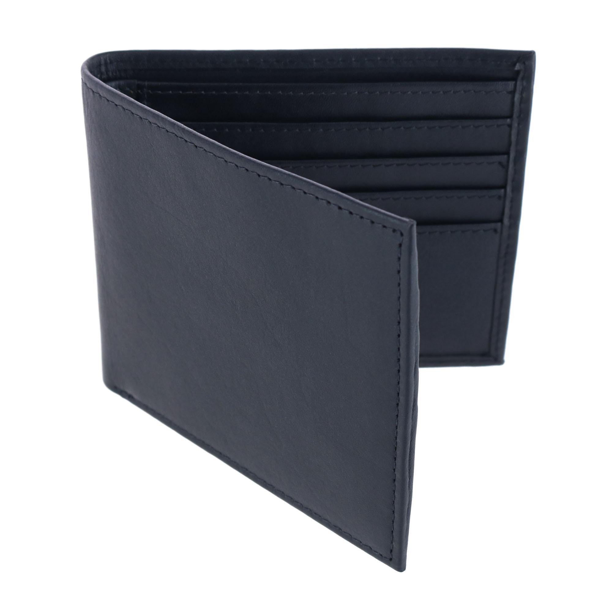  Trafalgar Sergio Genuine Leather 8-Slot Bi-Fold RFID Wallet - Black - Bonton