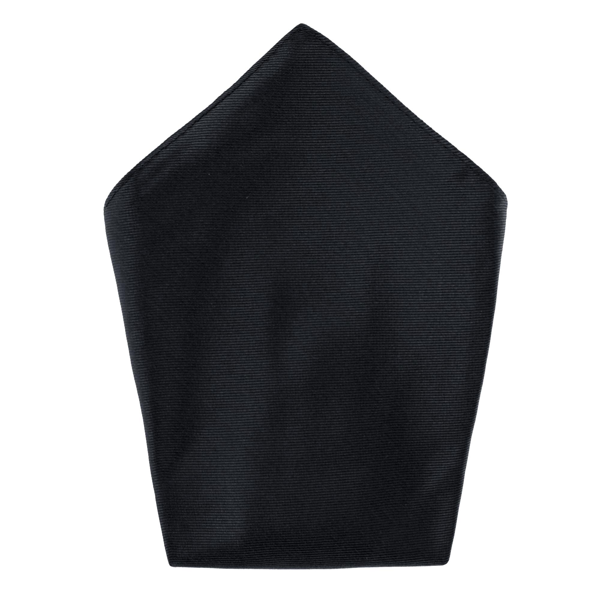  Trafalgar The Gatsby Solid 12 inch Silk Pocket Square - Black - Bonton