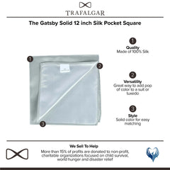 The Gatsby Solid 12 inch Silk Pocket Square