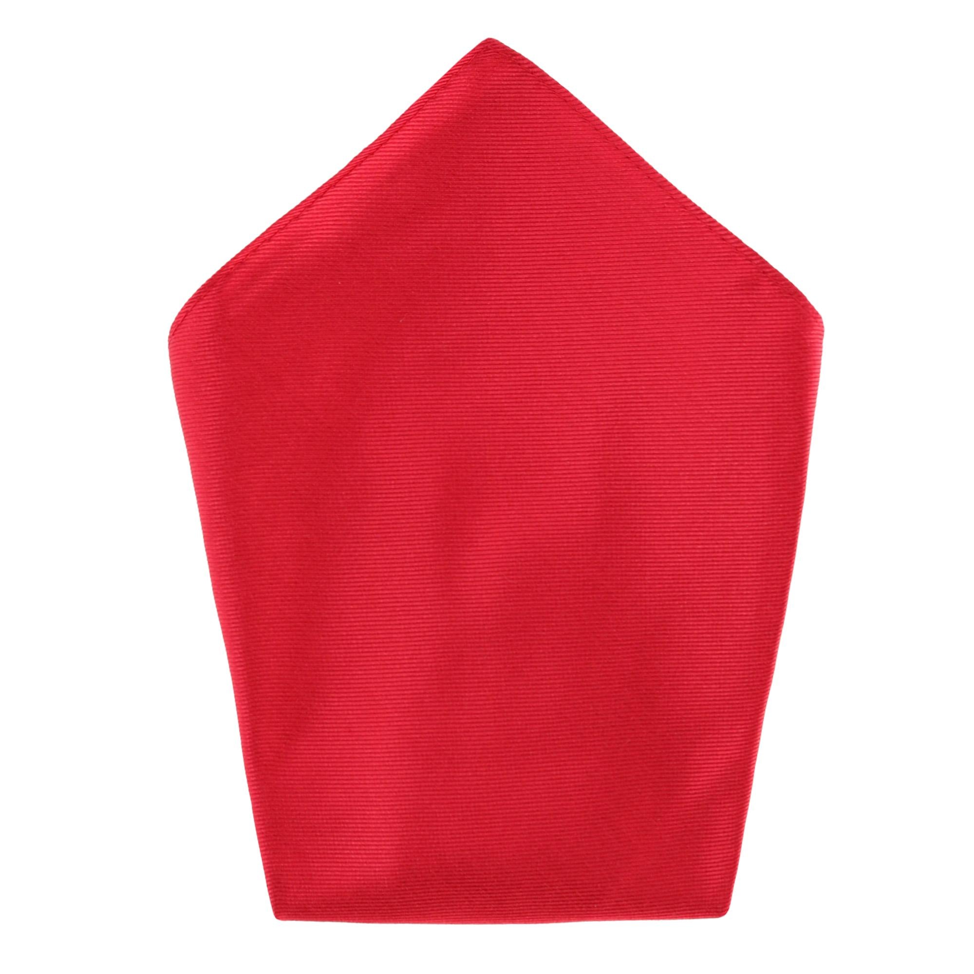  Trafalgar The Gatsby Solid 12 inch Silk Pocket Square - Red - Bonton