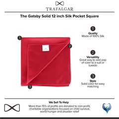 The Gatsby Solid 12 inch Silk Pocket Square