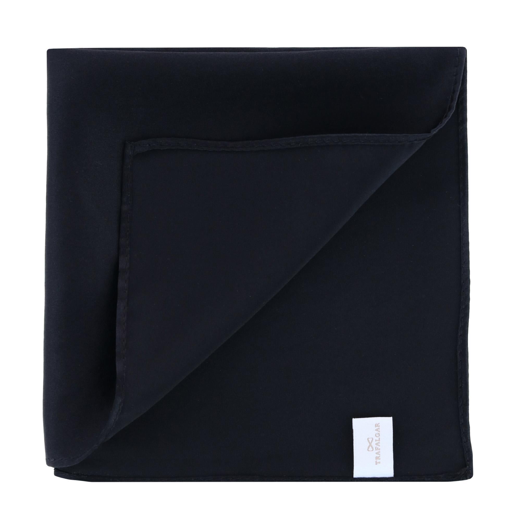  Trafalgar Sutton Solid Color 13 Inch Silk Pocket Square - Silver - Bonton