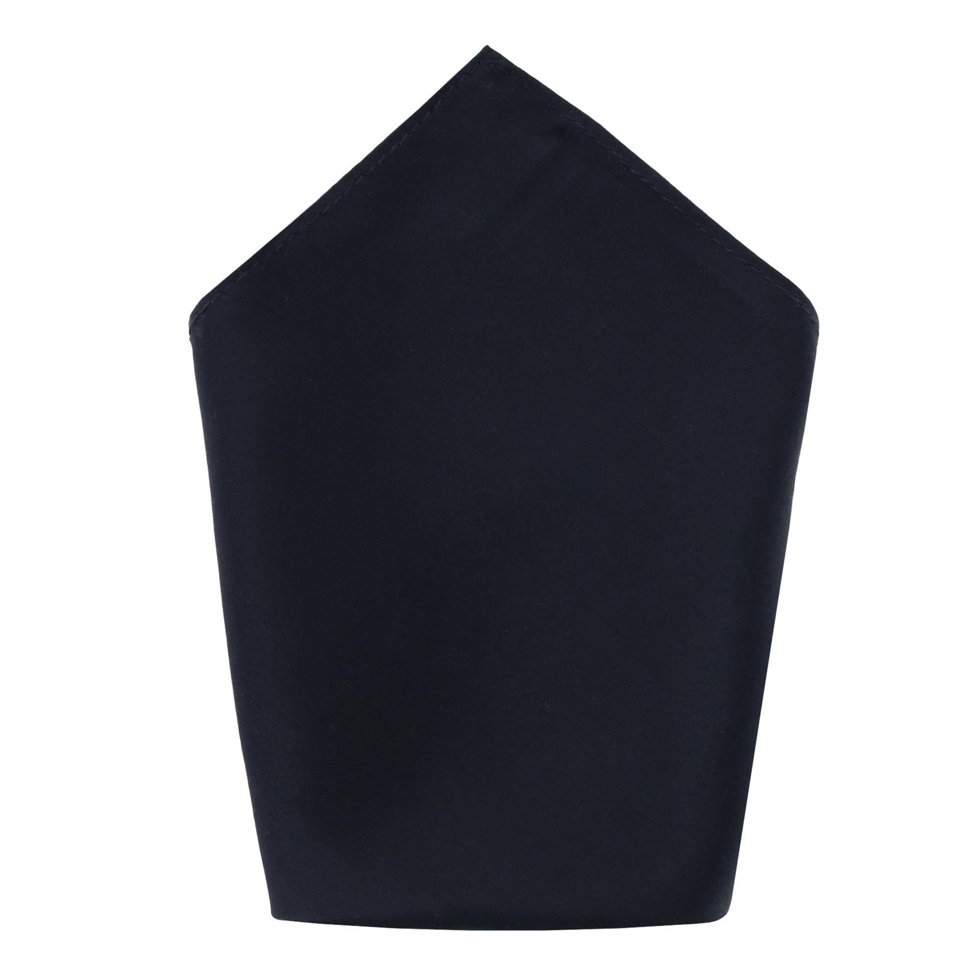  Trafalgar Sutton Solid Color 13 Inch Silk Pocket Square - Navy - Bonton