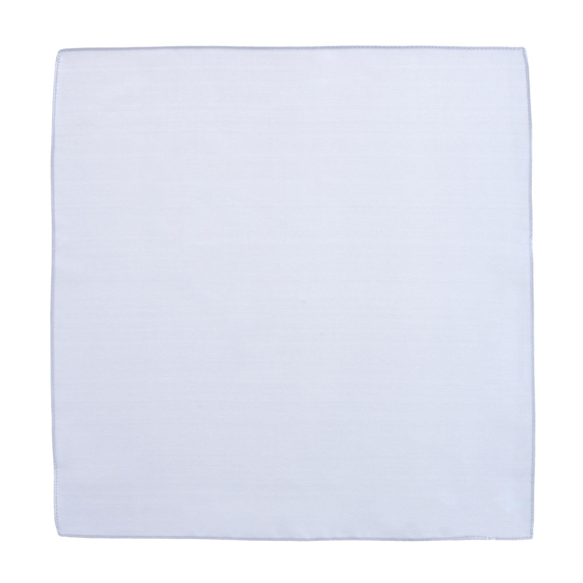  Trafalgar Sutton Solid Color 13 Inch Silk Pocket Square - White - Bonton