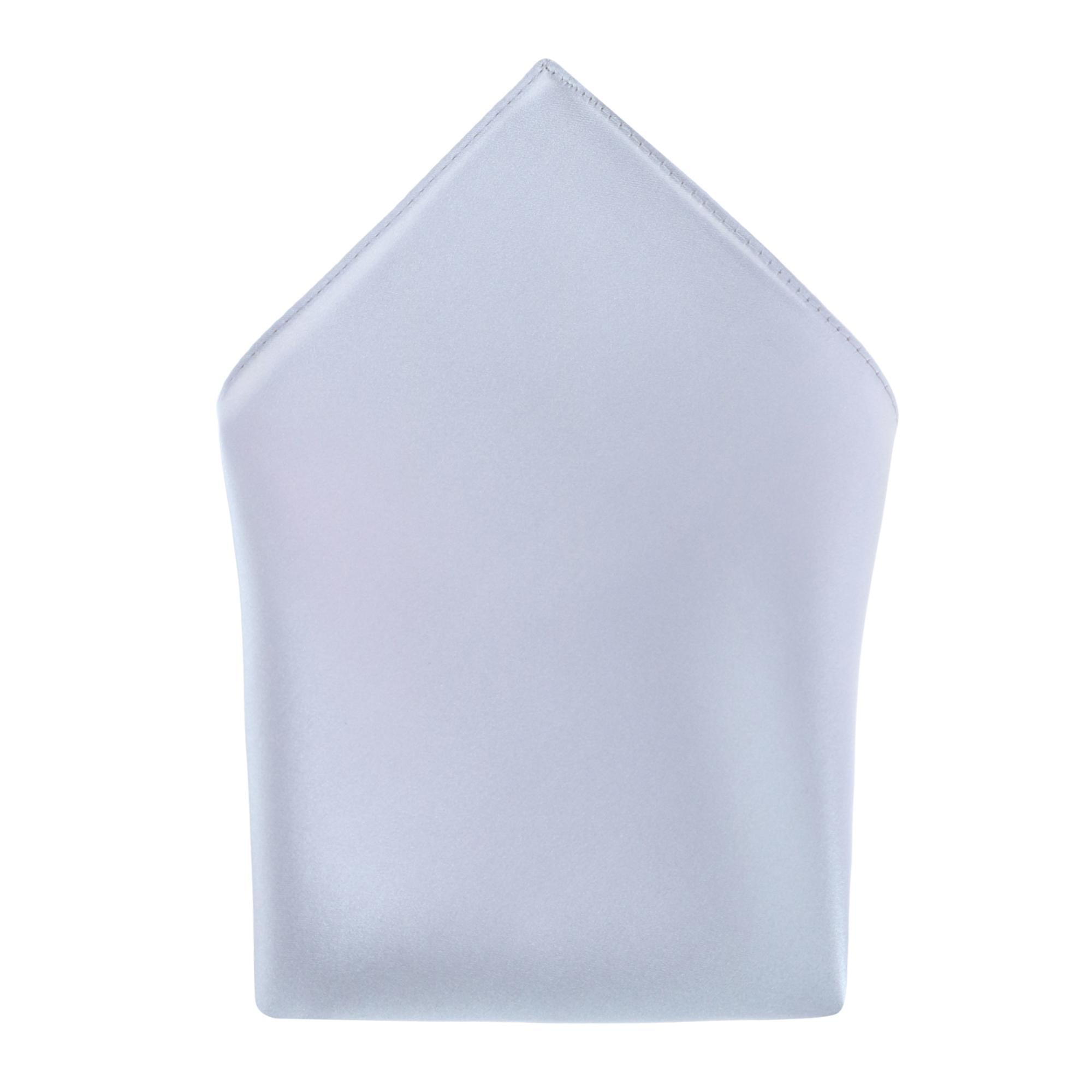  Trafalgar Sutton Solid Color 13 Inch Silk Pocket Square - White - Bonton