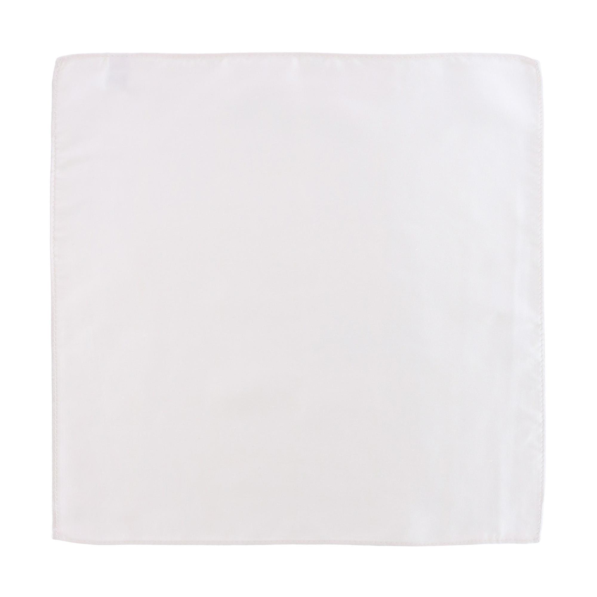  Trafalgar Sutton Solid Color 13 Inch Silk Pocket Square - White - Bonton