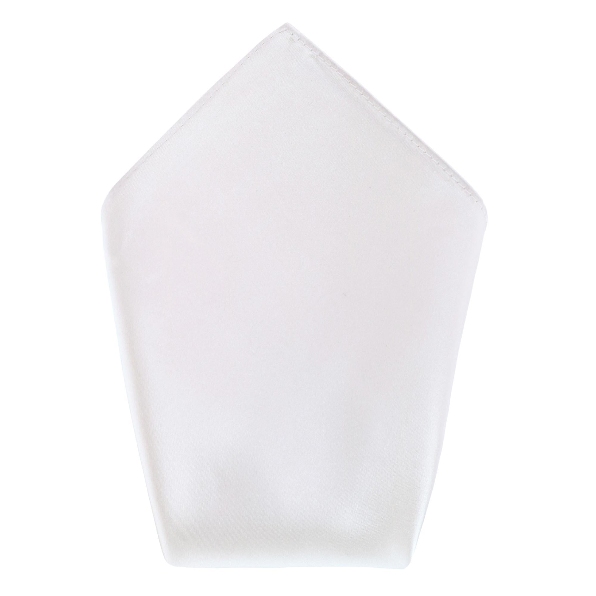  Trafalgar Sutton Solid Color 13 Inch Silk Pocket Square - White - Bonton