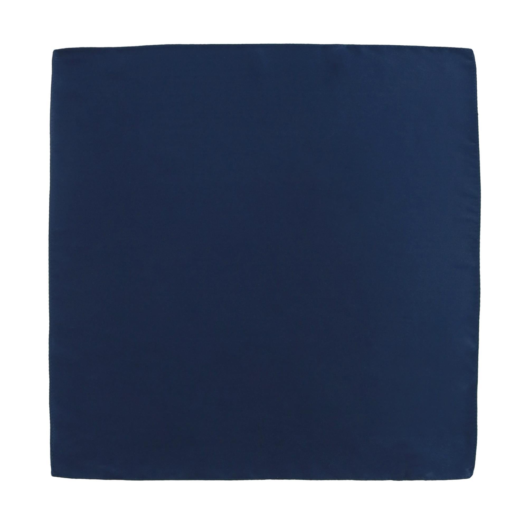  Trafalgar Sutton Solid Color 13 Inch Silk Pocket Square - Navy - Bonton