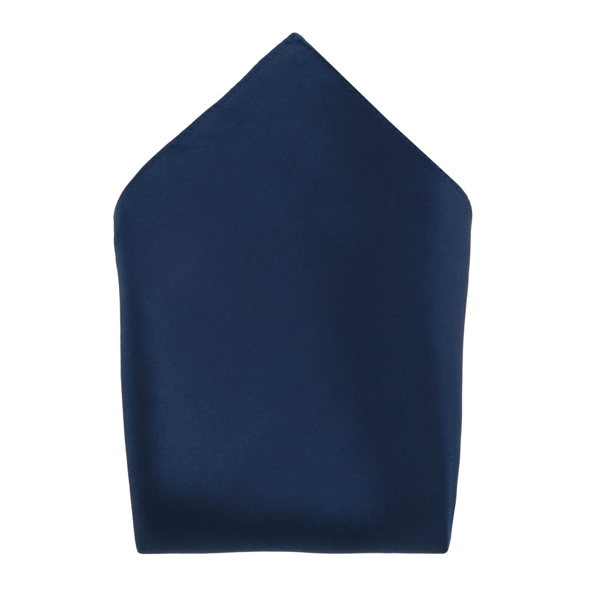  Trafalgar Sutton Solid Color 13 Inch Silk Pocket Square - Navy - Bonton