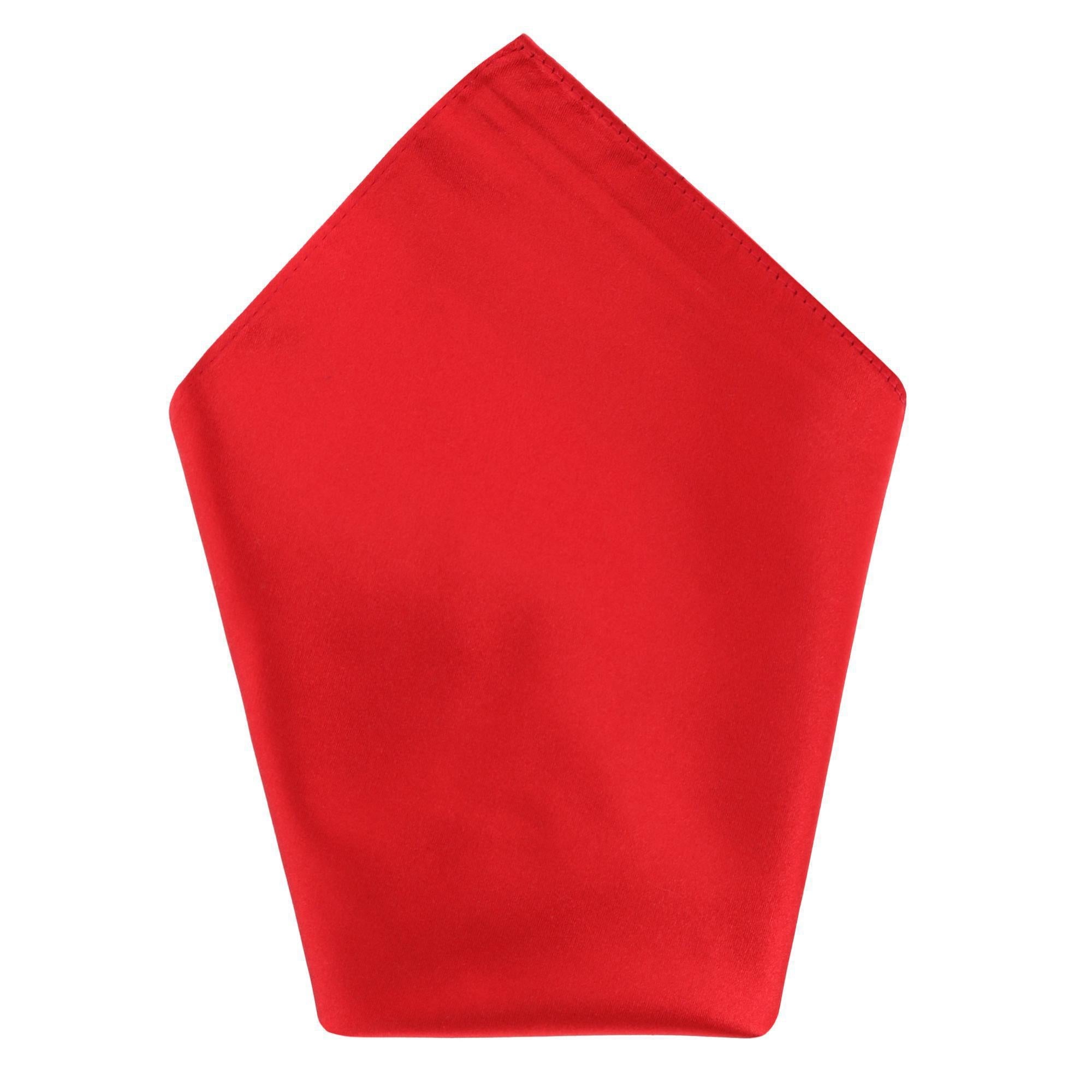  Trafalgar Sutton Solid Color 13 Inch Silk Pocket Square - Red - Bonton