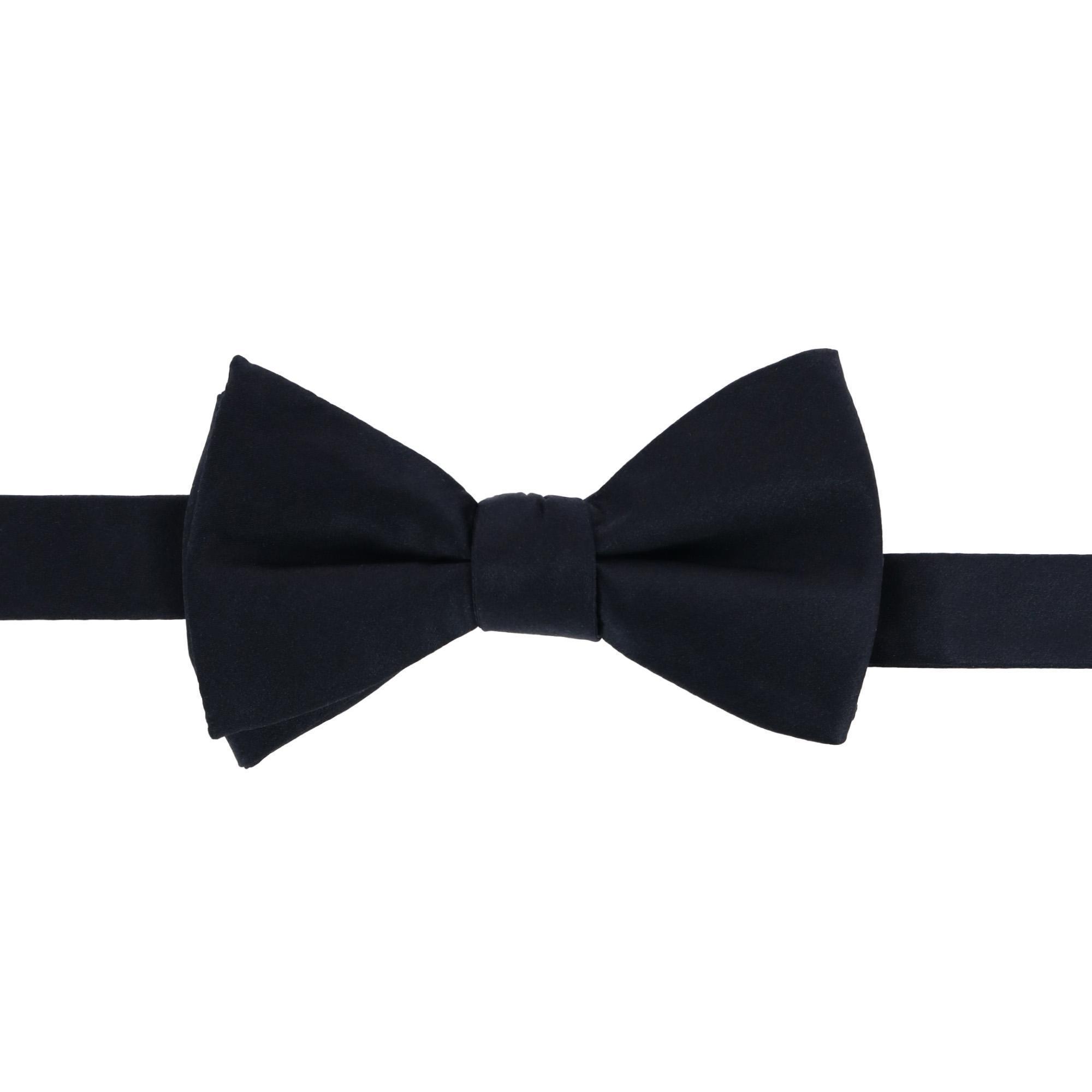  Trafalgar Sutton Solid Color Silk Bow Tie - Navy - Bonton