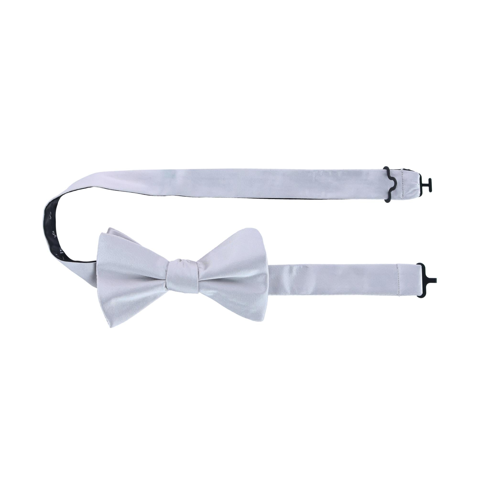  Trafalgar Sutton Solid Color Silk Bow Tie - White - Bonton