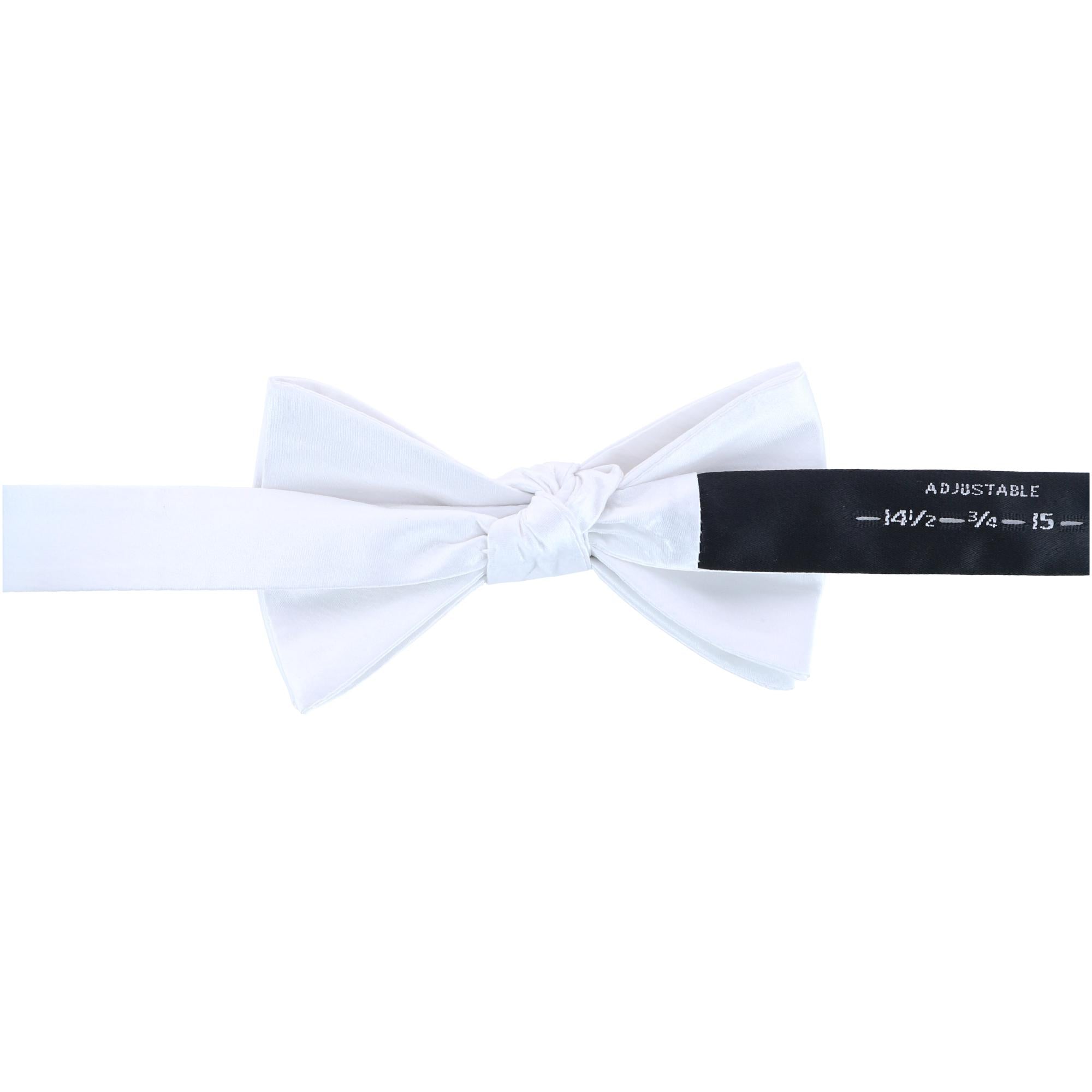  Trafalgar Sutton Solid Color Silk Bow Tie - White - Bonton