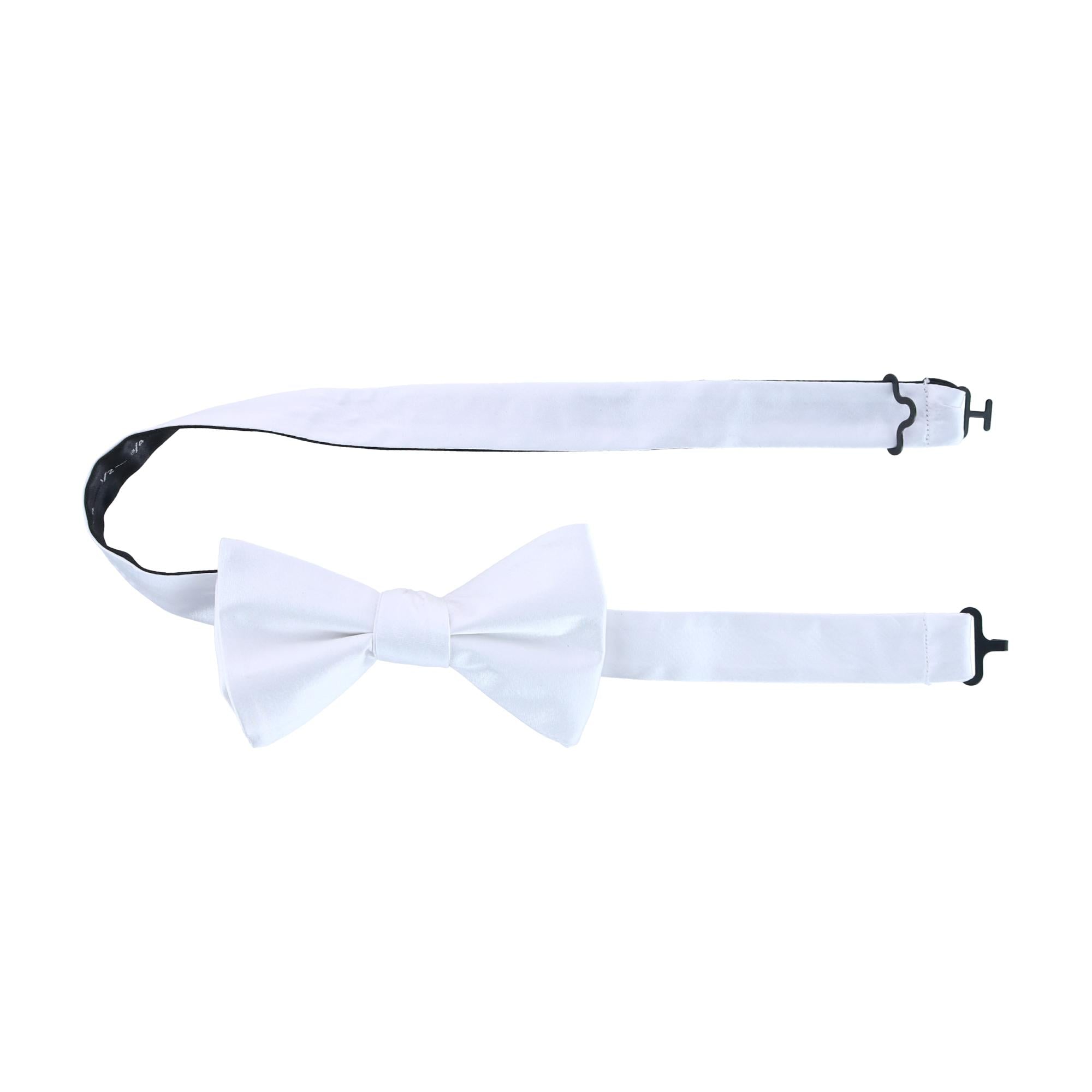  Trafalgar Sutton Solid Color Silk Bow Tie - White - Bonton