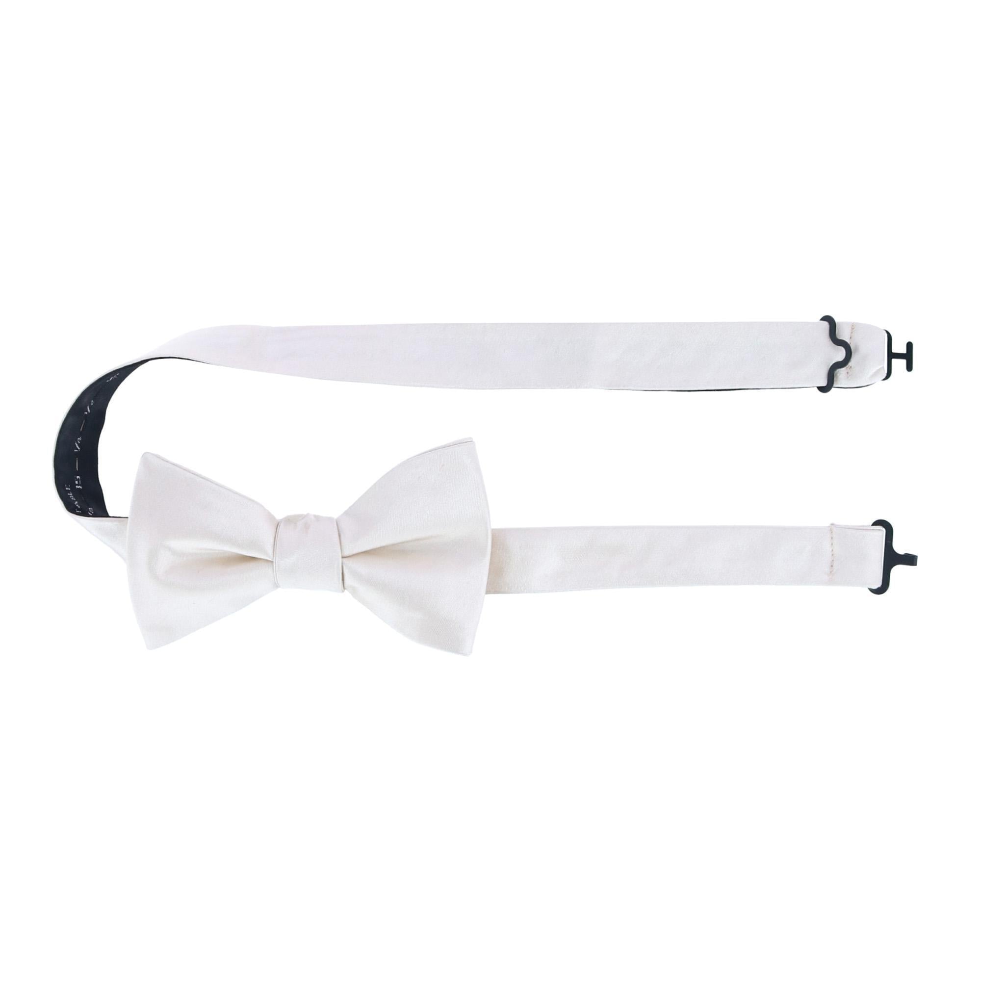  Trafalgar Sutton Solid Color Silk Bow Tie - Ivory - Bonton