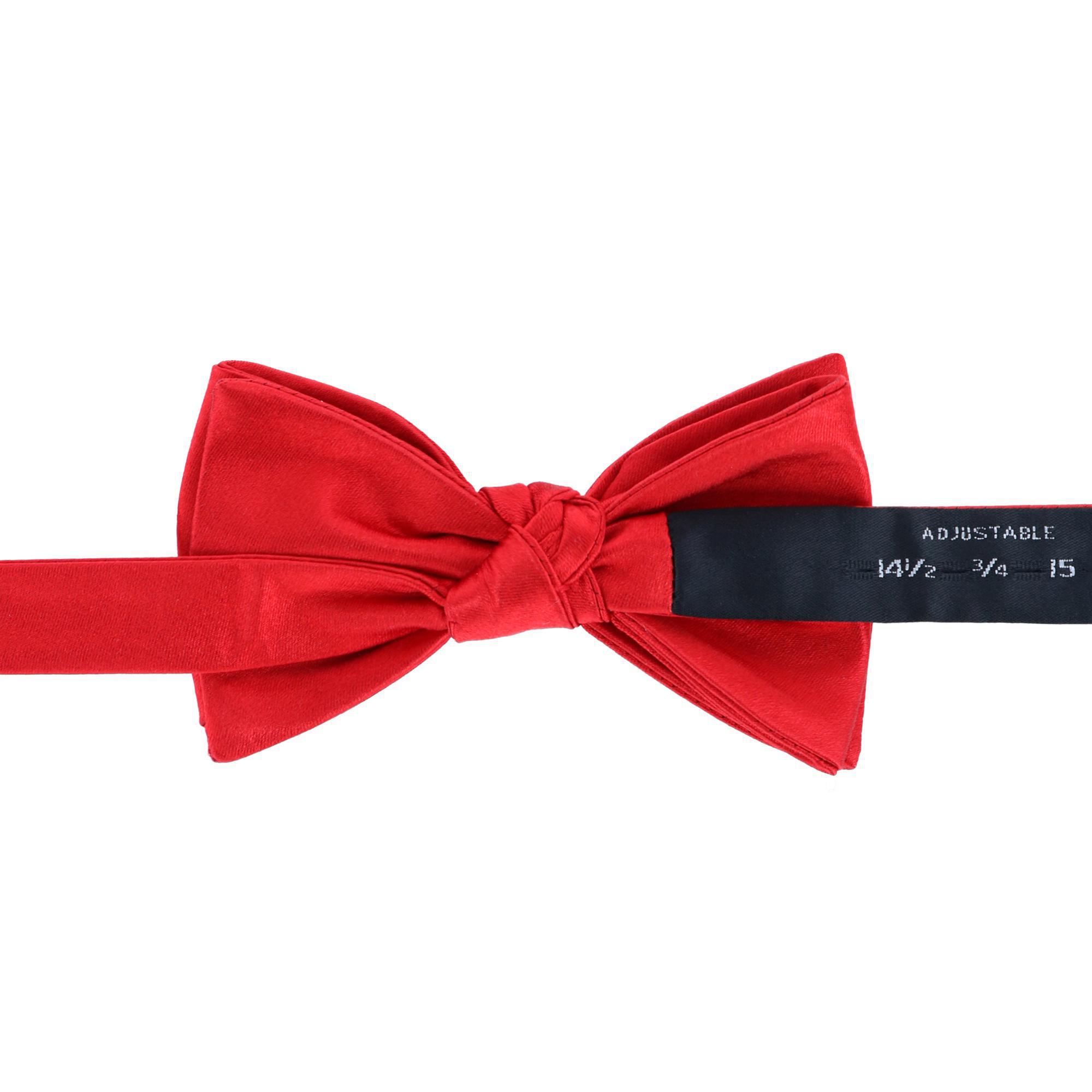  Trafalgar Sutton Solid Color Silk Bow Tie - Red - Bonton