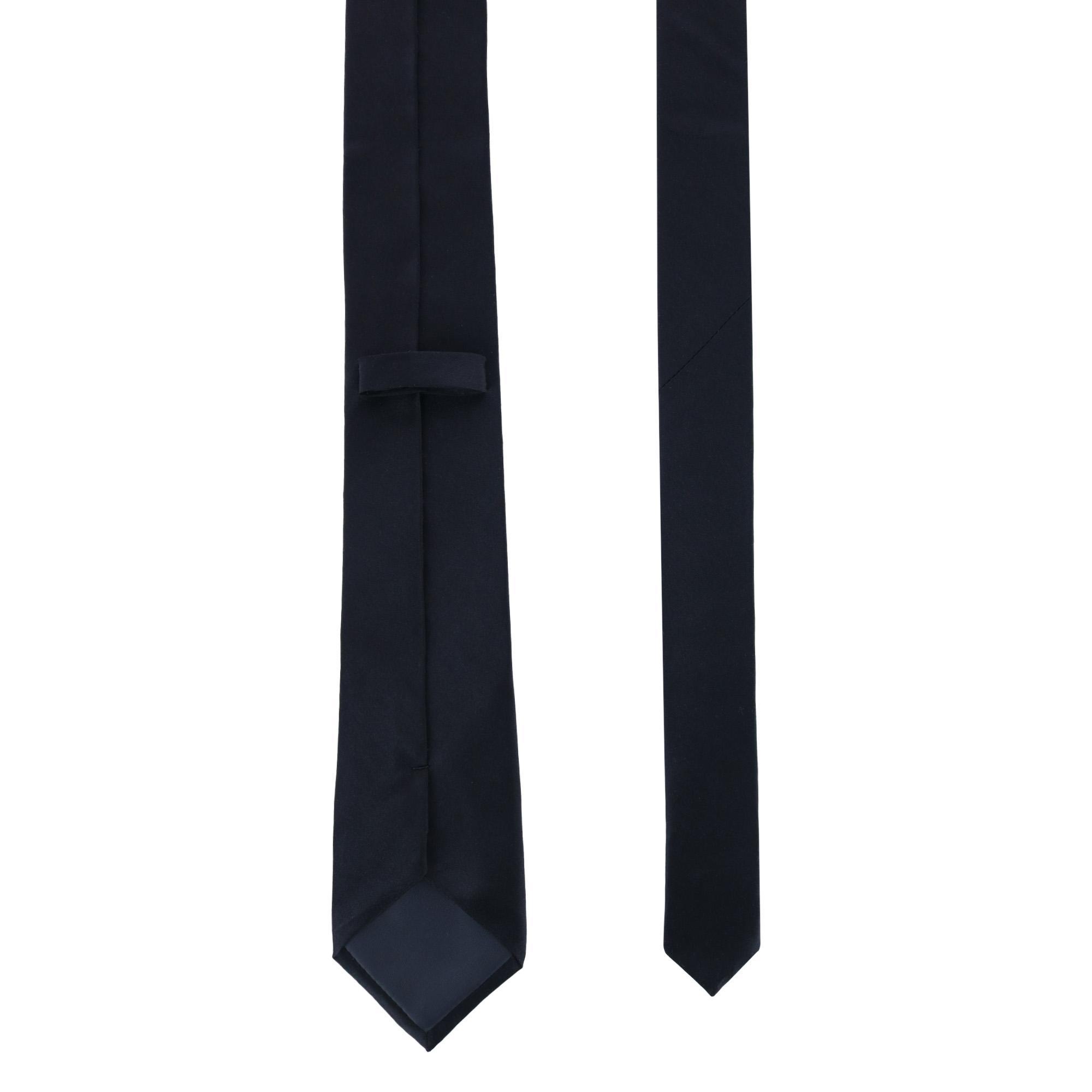  Trafalgar Sutton Solid Color Silk Necktie - Navy - Bonton