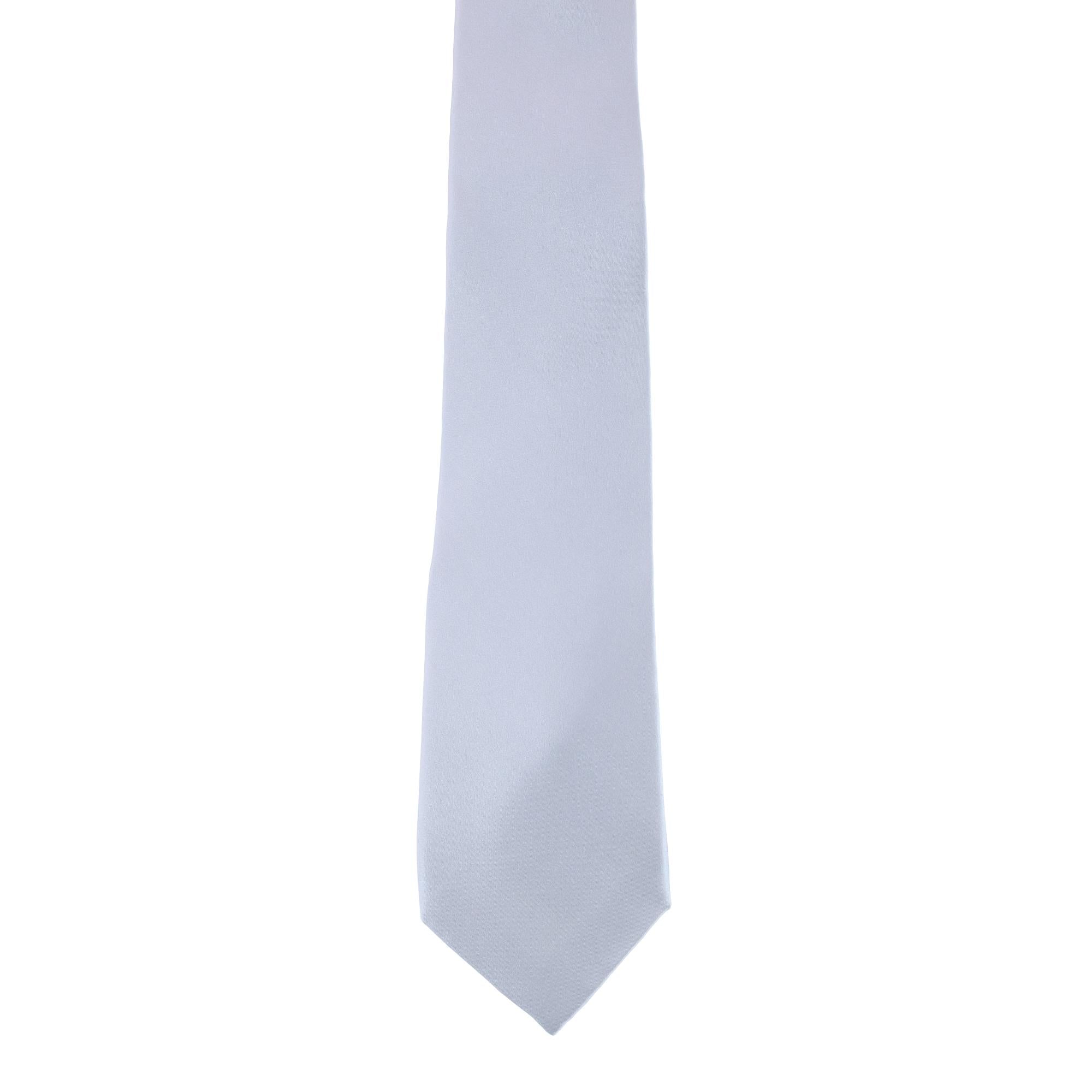  Trafalgar Sutton Solid Color Silk Necktie - Silver - Bonton