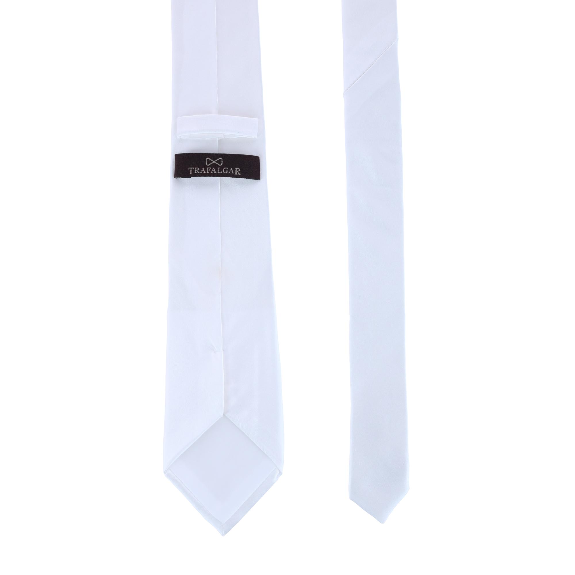  Trafalgar Sutton Solid Color Silk Necktie - White - Bonton