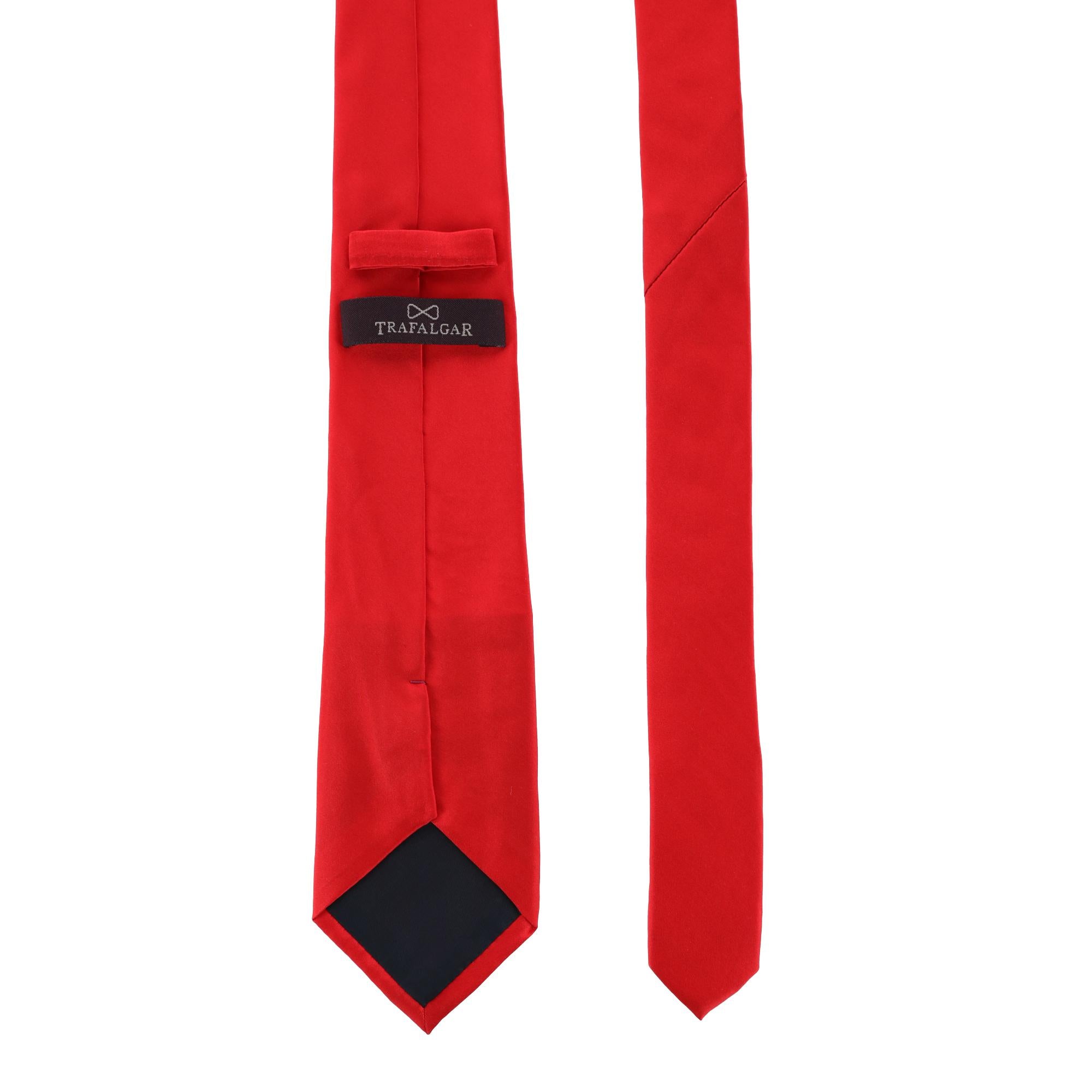  Trafalgar Sutton Solid Color Silk Necktie - Red - Bonton