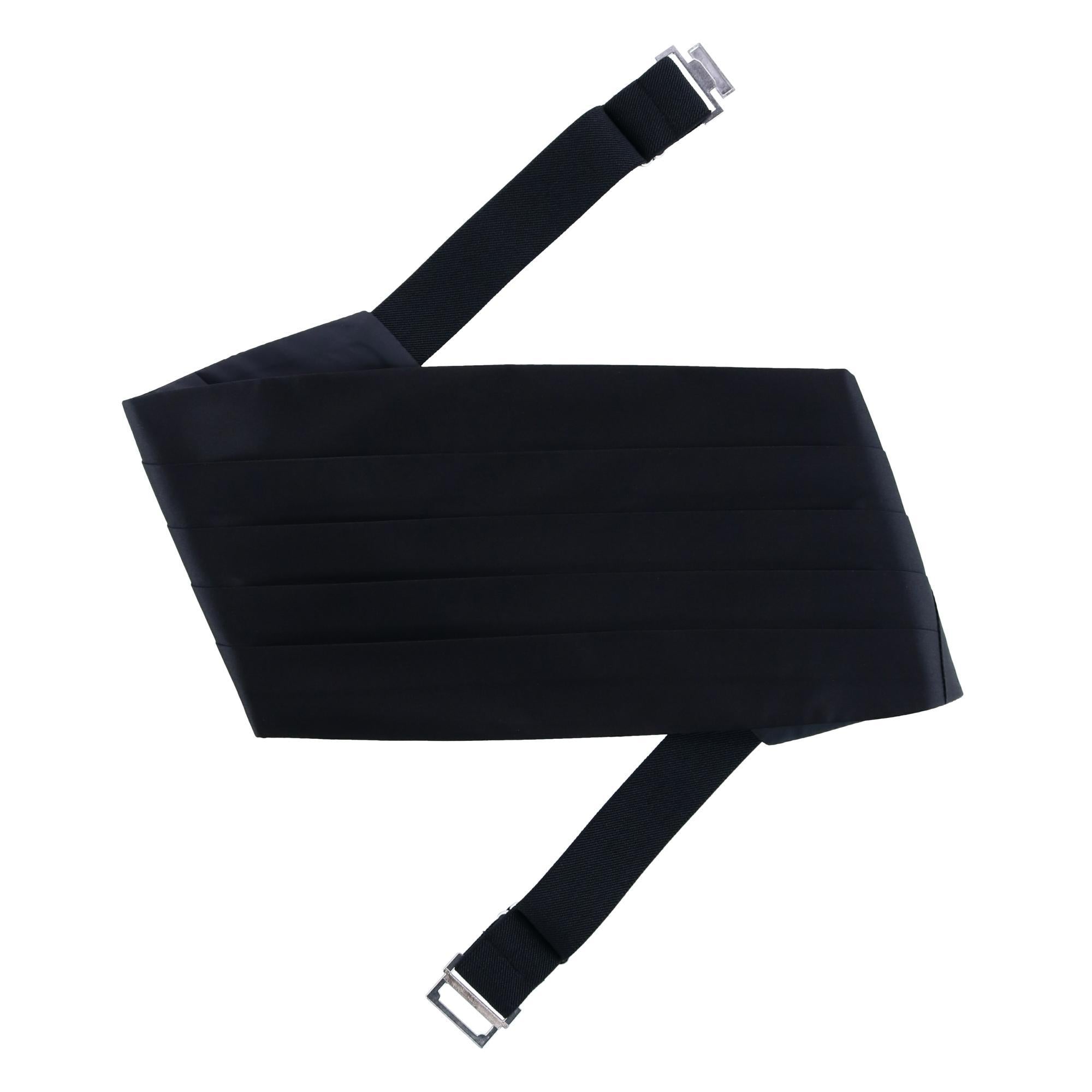  Trafalgar Sutton Solid Color Silk Cummerbund - Black - Bonton