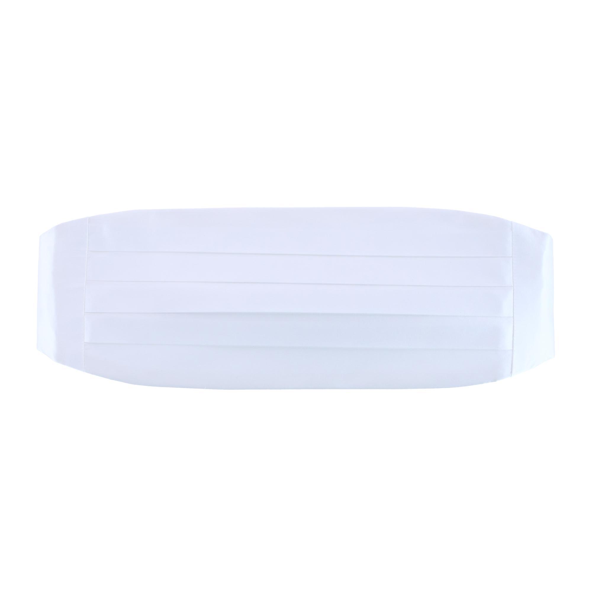  Trafalgar Sutton Solid Color Silk Cummerbund - White - Bonton