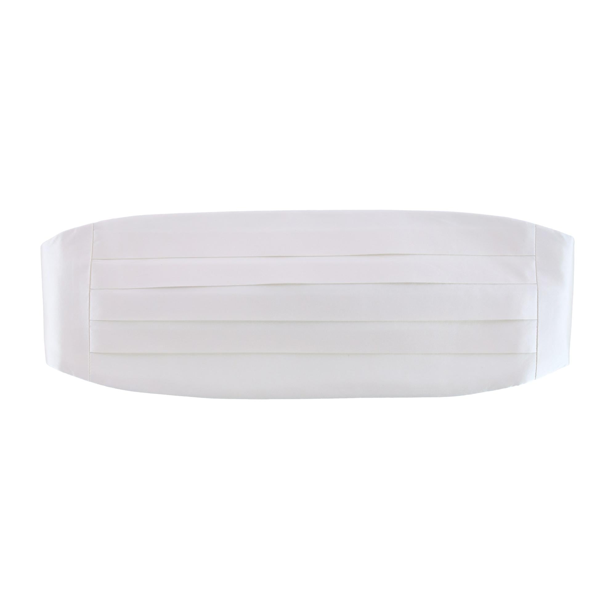  Trafalgar Sutton Solid Color Silk Cummerbund - White - Bonton