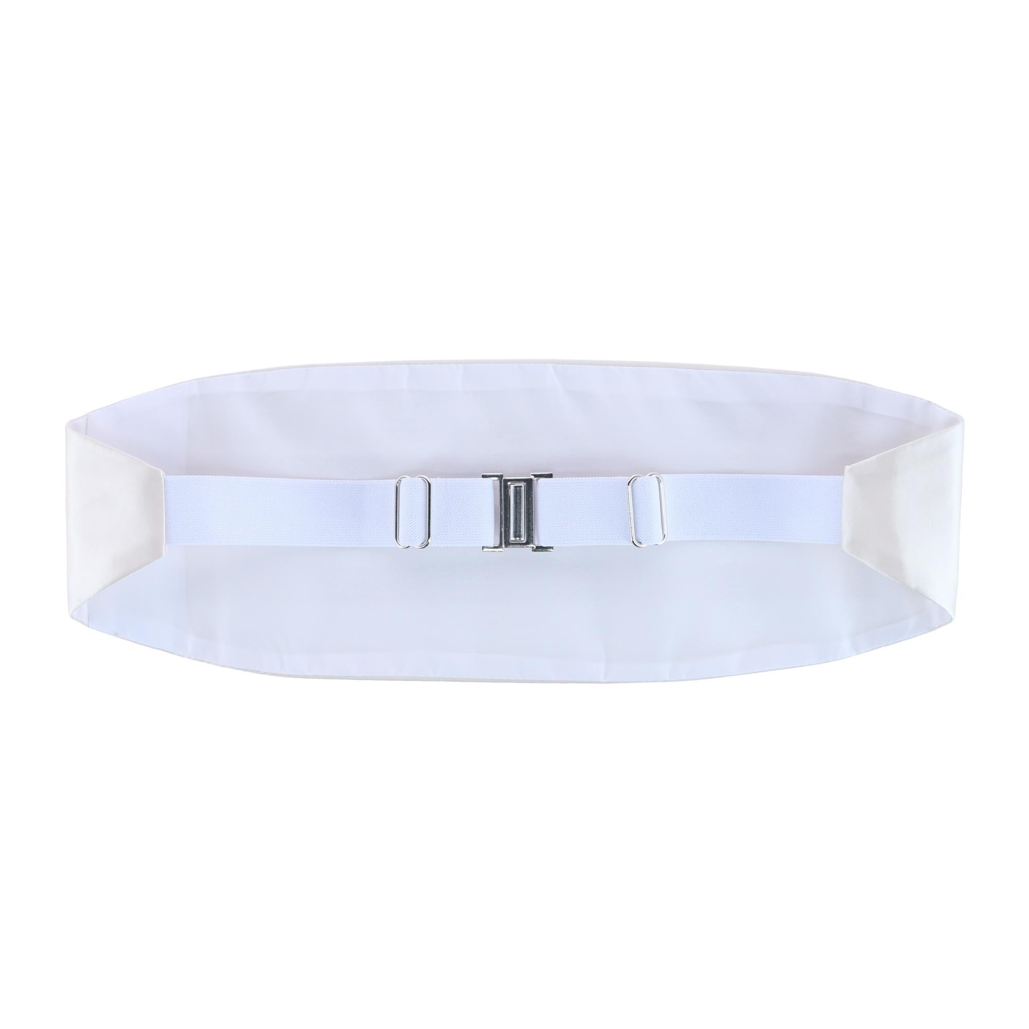  Trafalgar Sutton Solid Color Silk Cummerbund - Ivory - Bonton