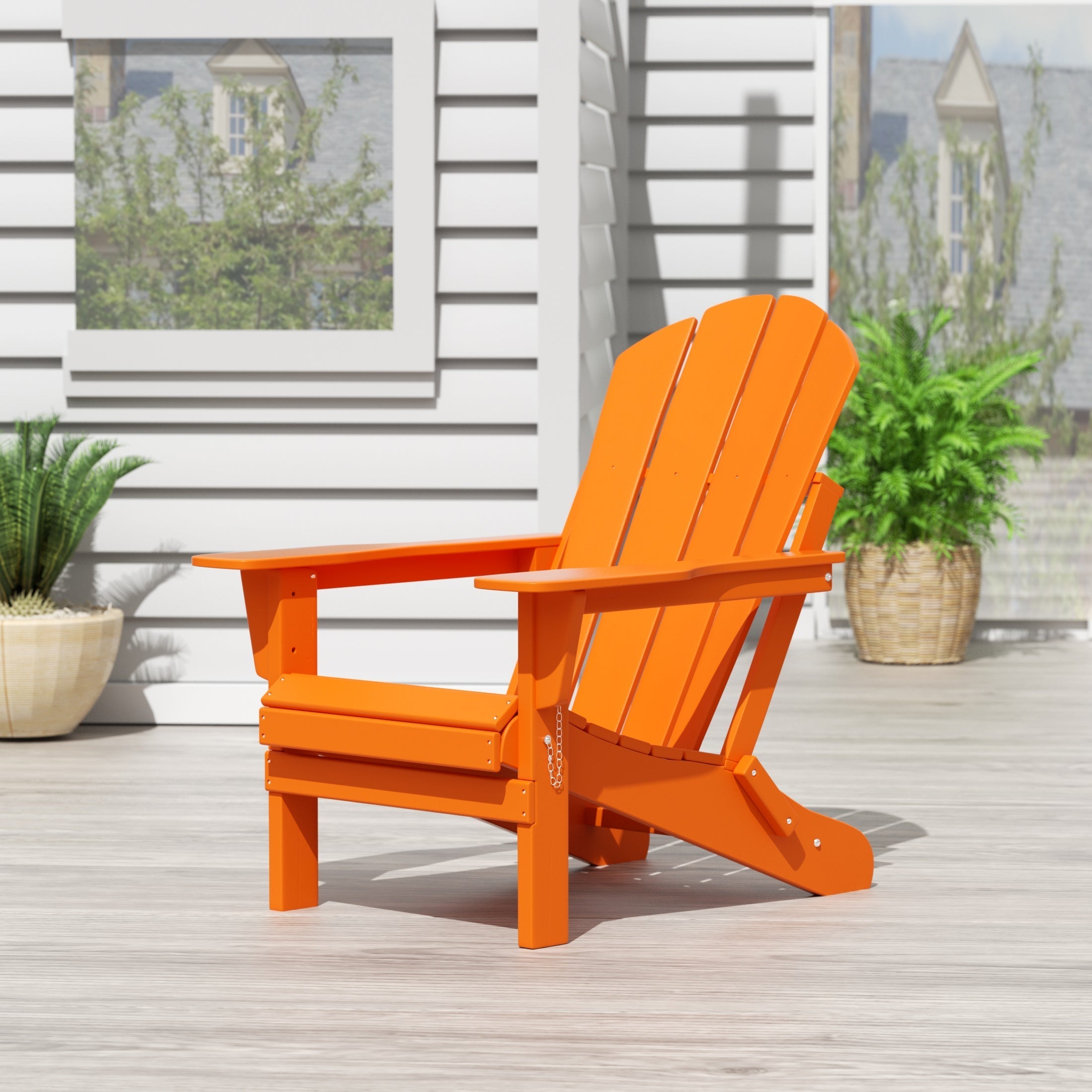  Westin Furniture Outdoor Folding Poly Adirondack Chair - Teak - Bonton