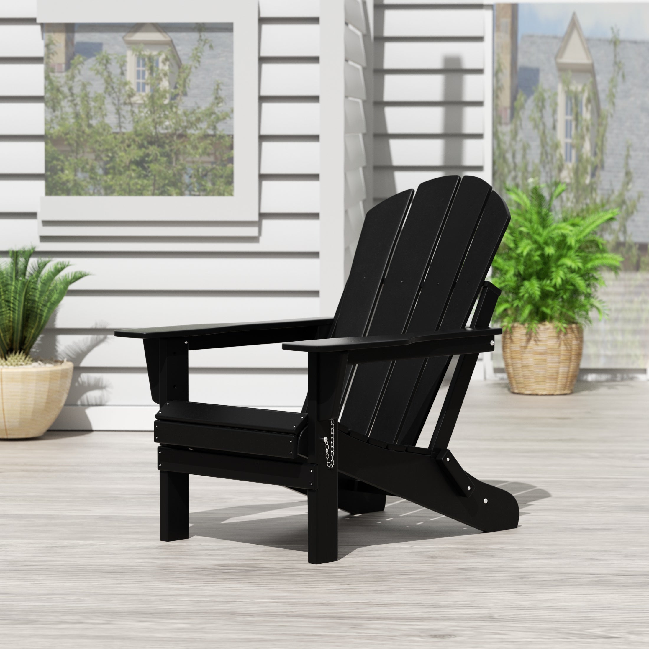  Westin Furniture Outdoor Folding Poly Adirondack Chair - Dark Brown - Bonton