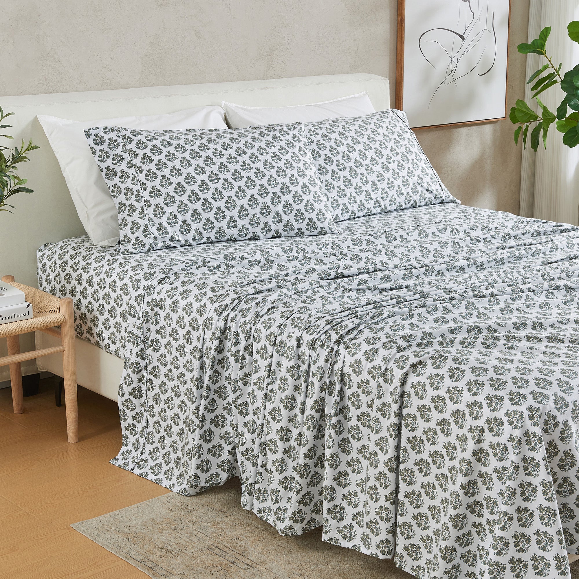  Patina Vie Maison Patina Vie Maison Cotton & Rayon From Bamboo Blend Printed Sheet Set - Full - Bonton