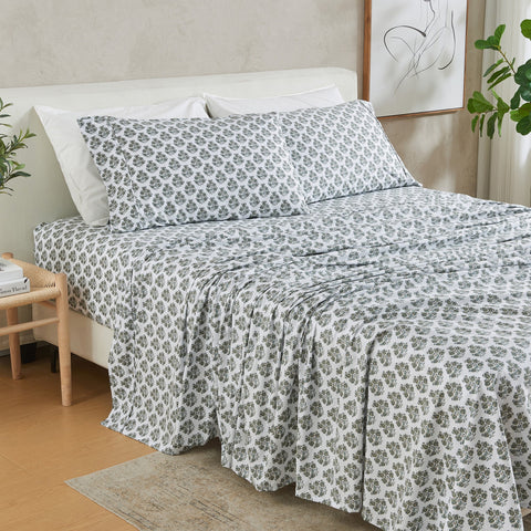 Patina Vie Maison Cotton & Rayon From Bamboo Blend Printed Sheet Set