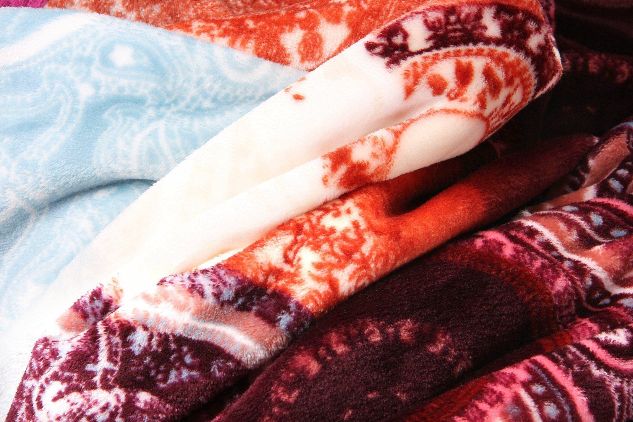  DaDa Bedding Collection DaDa Bedding Paisley Dreams Floral Burgundy Mink Fleece Flannel Throw Blanket (XY0025) by DaDa Bedding Collection - 50