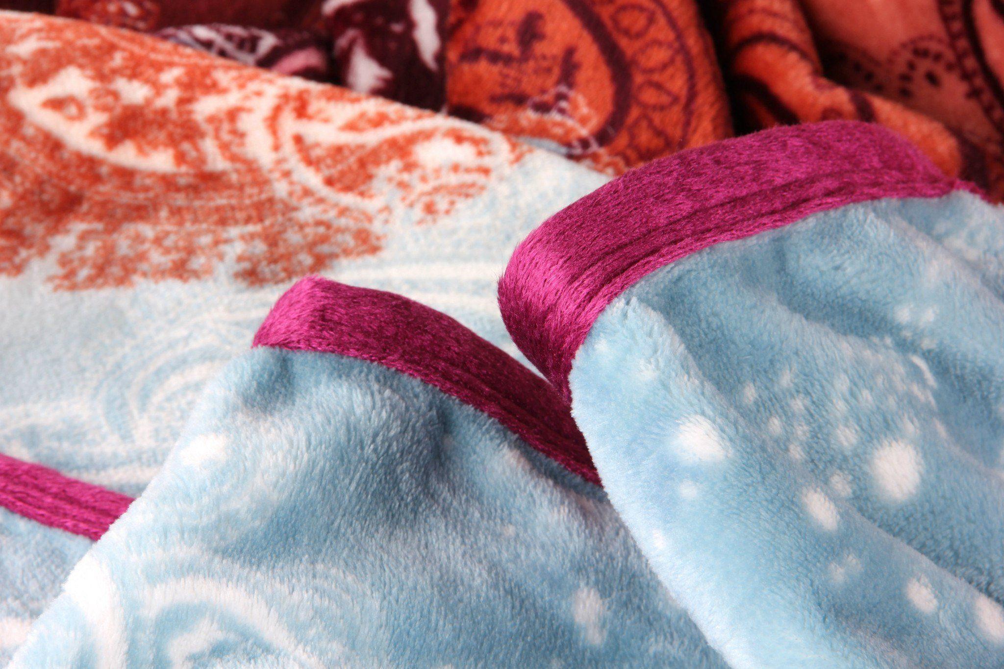  DaDa Bedding Collection DaDa Bedding Paisley Dreams Floral Burgundy Mink Fleece Flannel Throw Blanket (XY0025) by DaDa Bedding Collection - 50