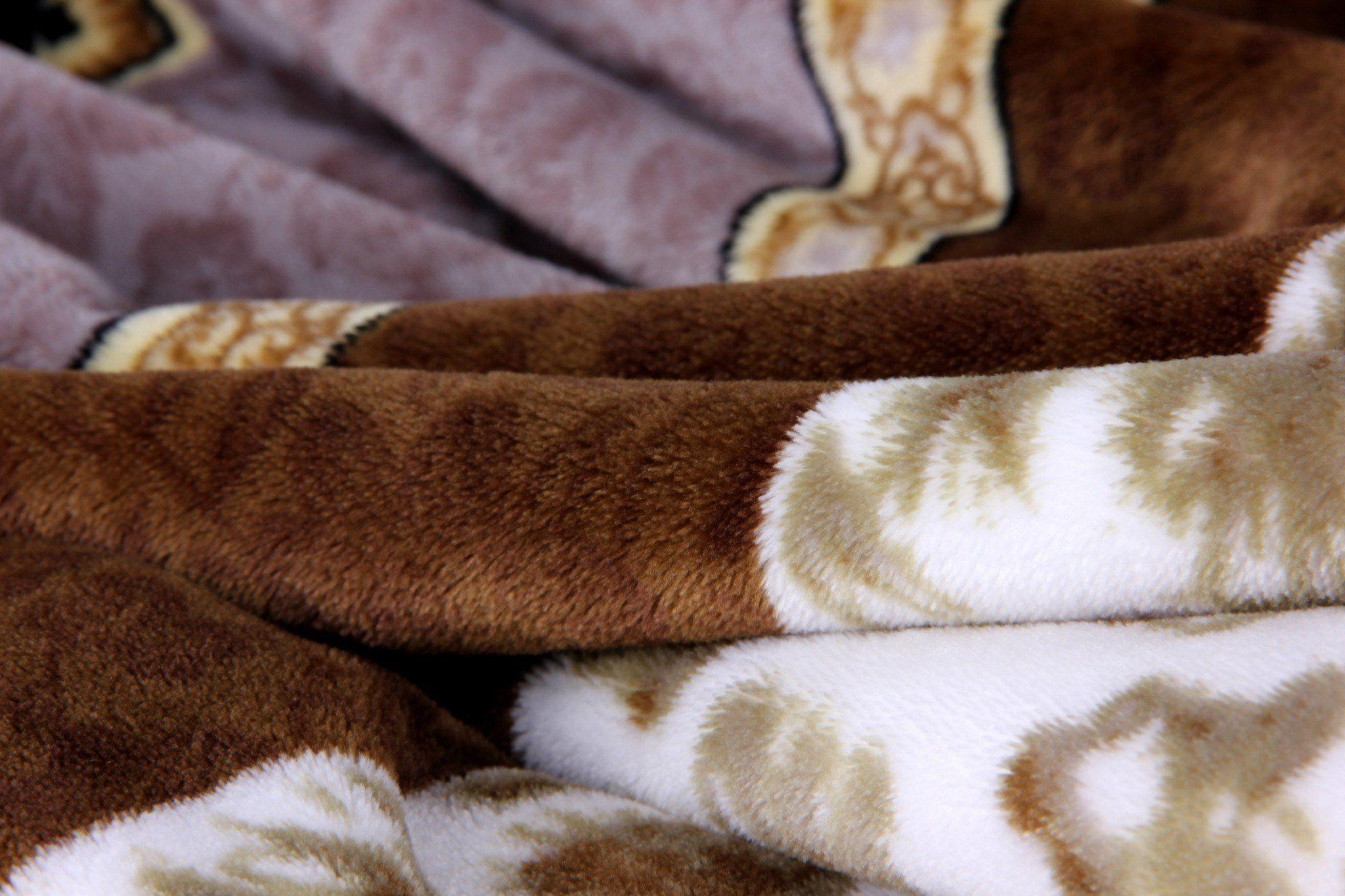  DaDa Bedding Collection DaDa Bedding Elegant Twilight Lavender Brown Floral Flannel Mink Fleece Throw Blanket (XY9879) by DaDa Bedding Collection - 50
