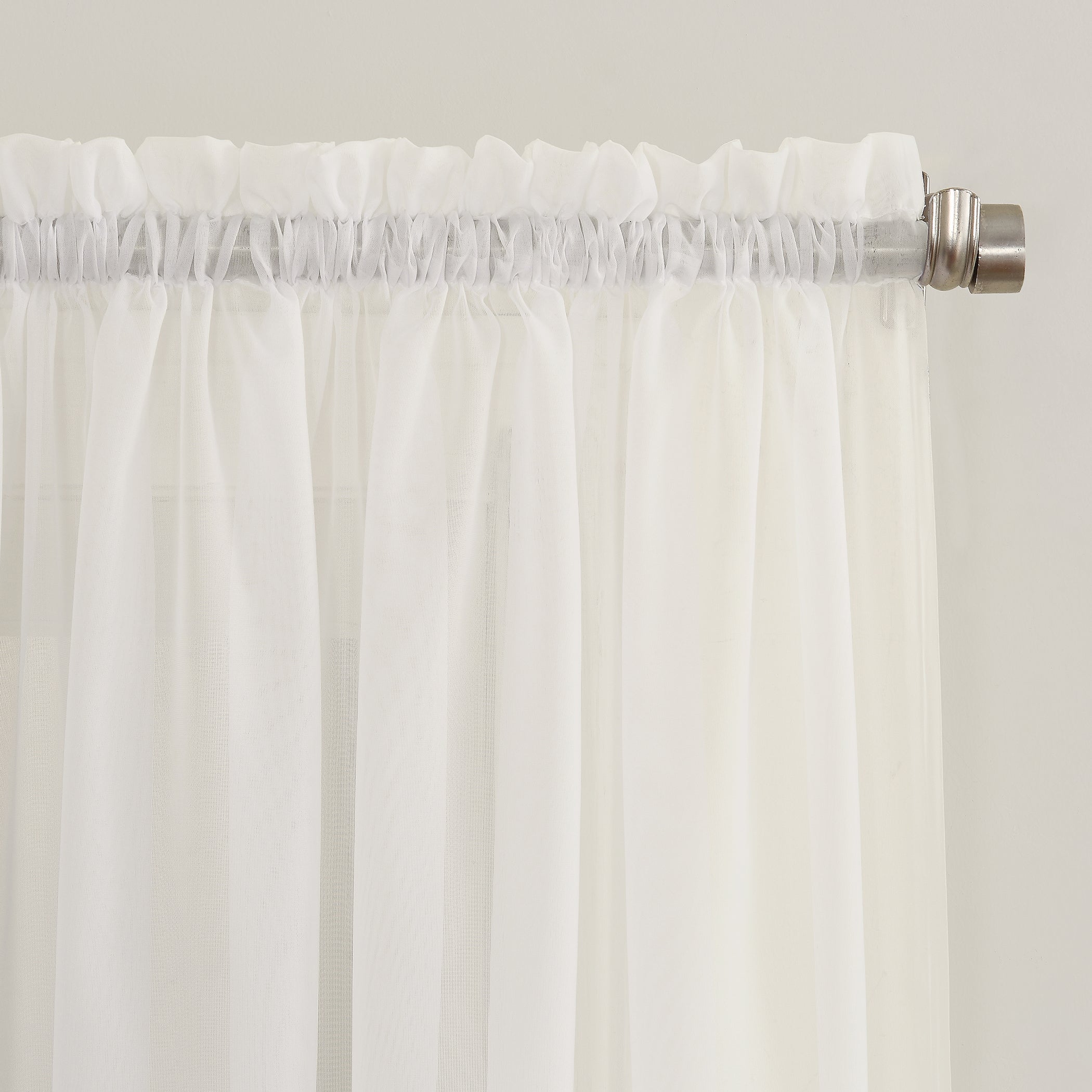  No. 918 Claude Crushed Voile Sheer Rod Pocket Curtain Panel - Taupe - Bonton