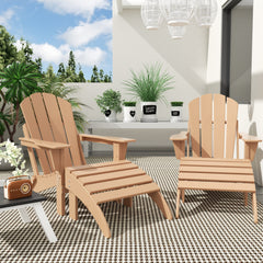 4-Piece Adirondack Conversation Chair with Footrest Ottoman Set