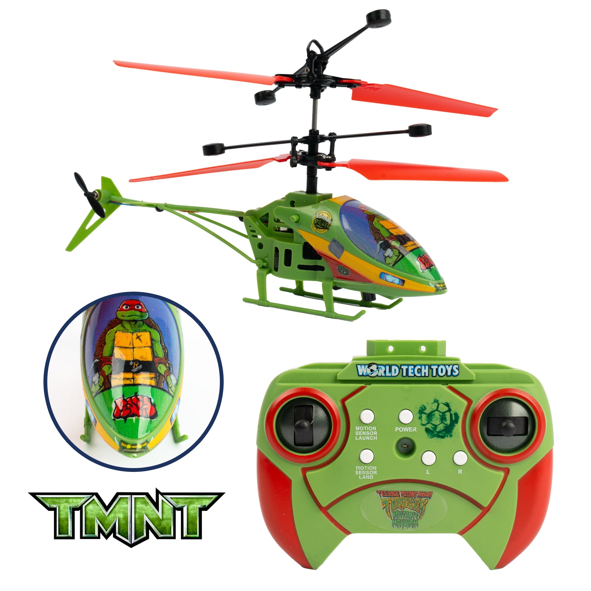  HobbyTron TMNT Raphael 2CH IR Helicopter - Default Title - Bonton