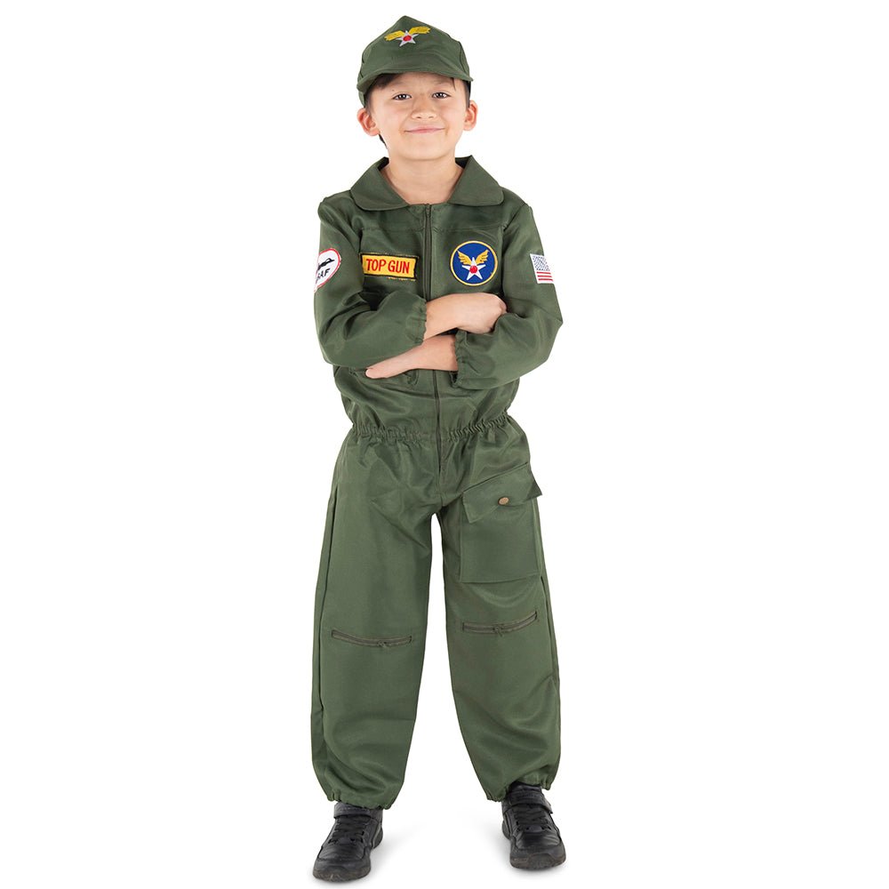  Dress Up America Top Gun Fighter Pilot Costume - Kids by Dress Up America - Large (12-14) - Bonton