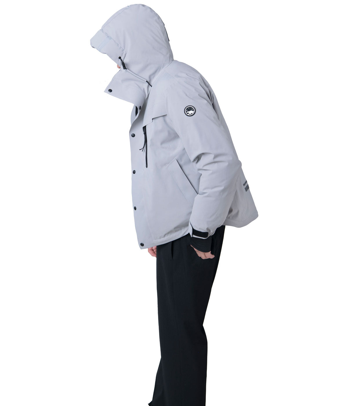 Norwalk 29" Recycled Polyester Blend Hooded Squall Light Grey