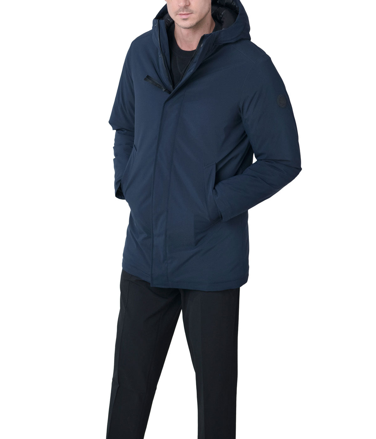 Everdas 34.5" Recycled Hooded Benchwarmer Coat Midnight