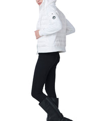 Luna 22" Recycled Nylon And Performance Pique Zip Front Hoodie Jacket White