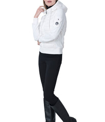 Luna 22" Recycled Nylon And Performance Pique Zip Front Hoodie Jacket White