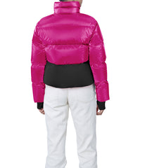 Evo Metallic 20.5" Recycled Nylon Ripstop Cropped Jacket Fuchsia