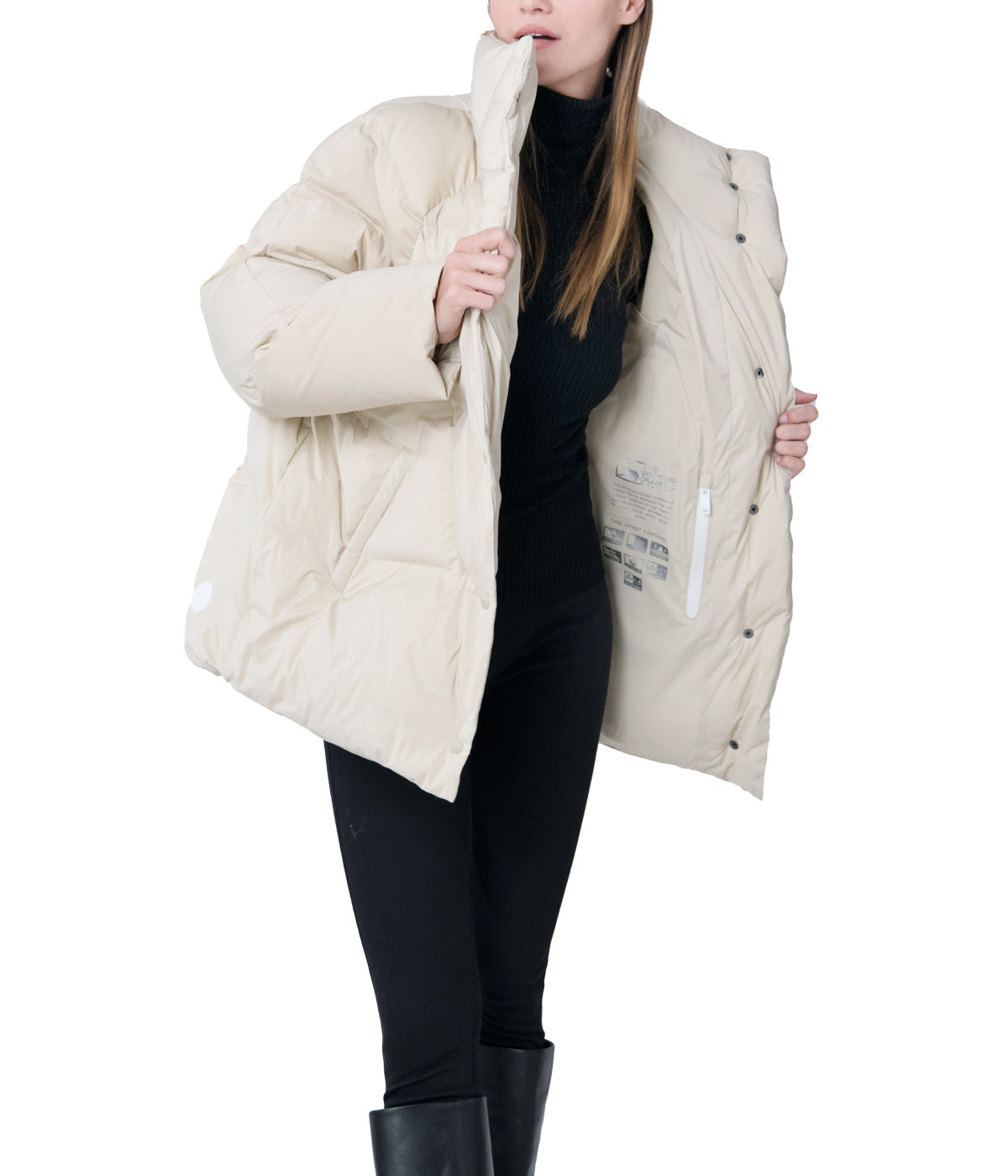 Ella 29" Cotton Touch Recycled Nylon Swing Coat Brown Rice