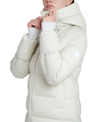 Nora 42" Recycled Stretch Poly Zip Front Hooded Storm Coat Ice