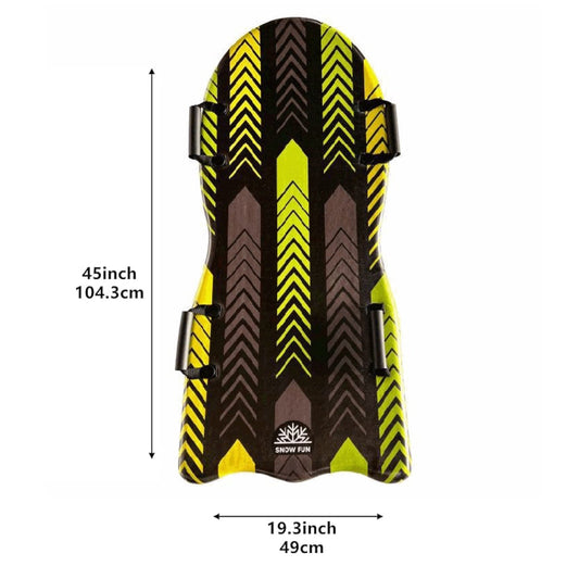 Snowfun: 45" Foam Sled - Black & Yellow - Durable Lightweight Outdoor Winter Snow Sled W/ Handles, 1" Thick Fast Disc Sled, Kids & Adult Ages 5+-Multi-One Size-2