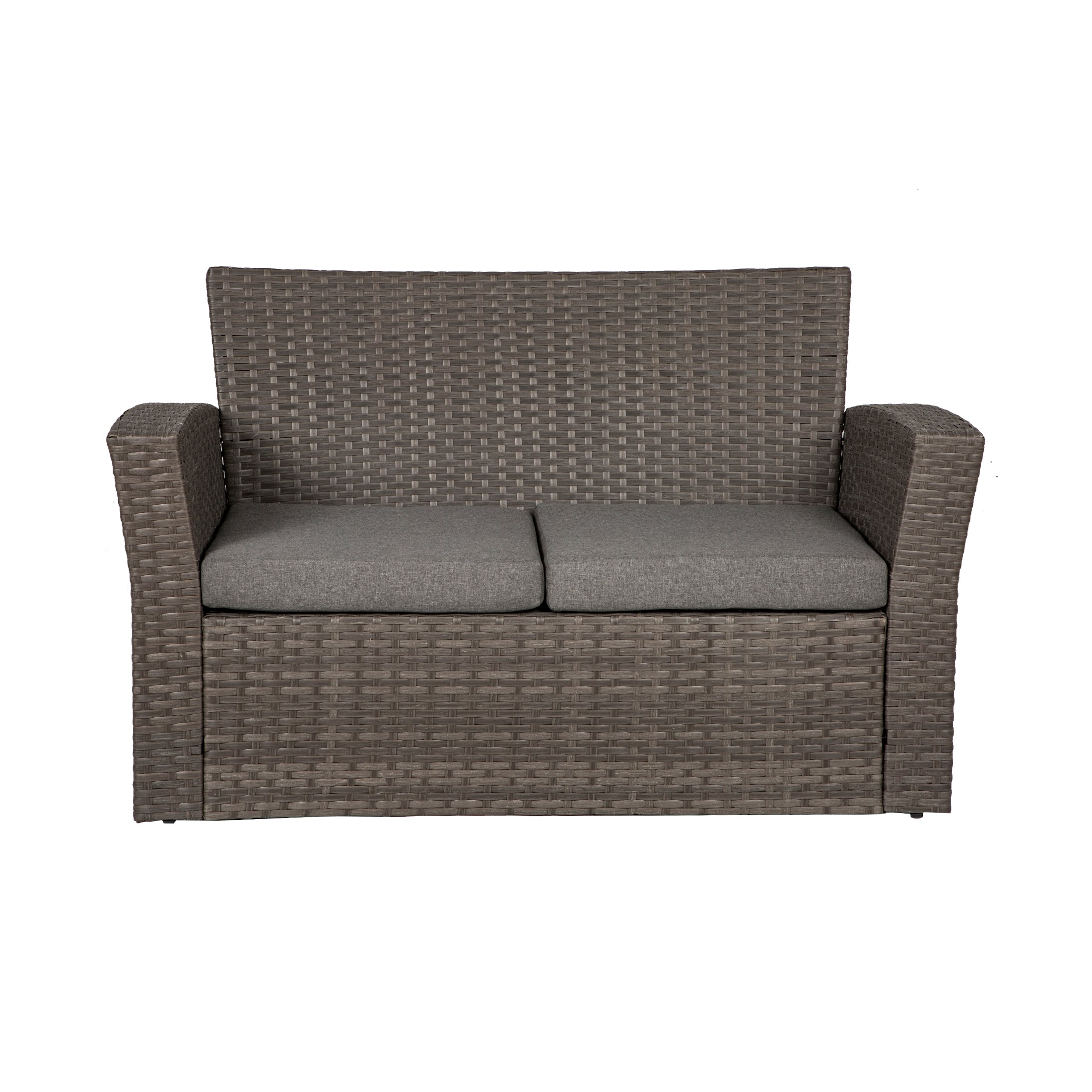  Westin Furniture 4-Piece Conversation Outdoor Patio Sofa Set with Cushions - Gray/White - Bonton