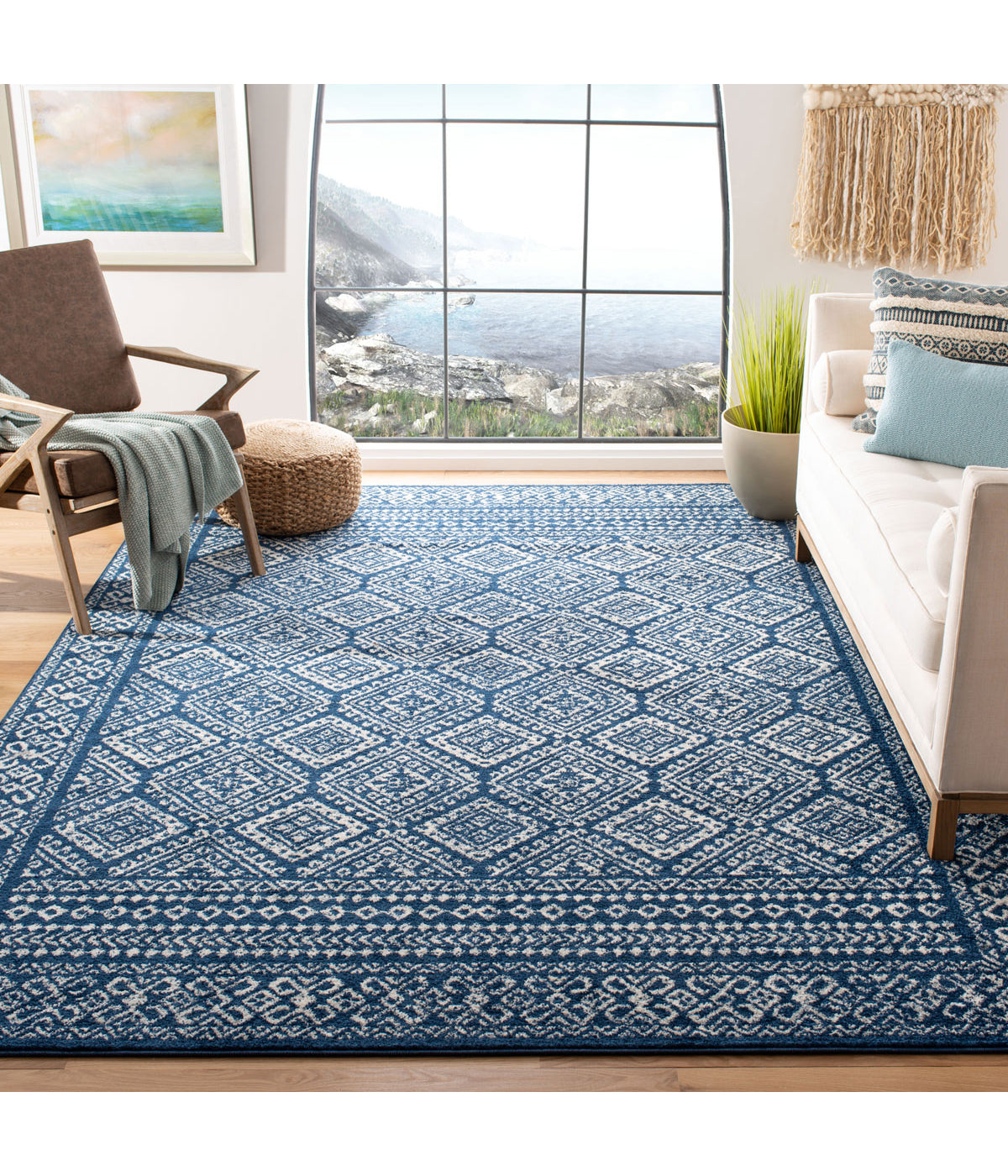  Safavieh Tulum 264 Navy/Ivory Rug - Navy/Ivory - Bonton